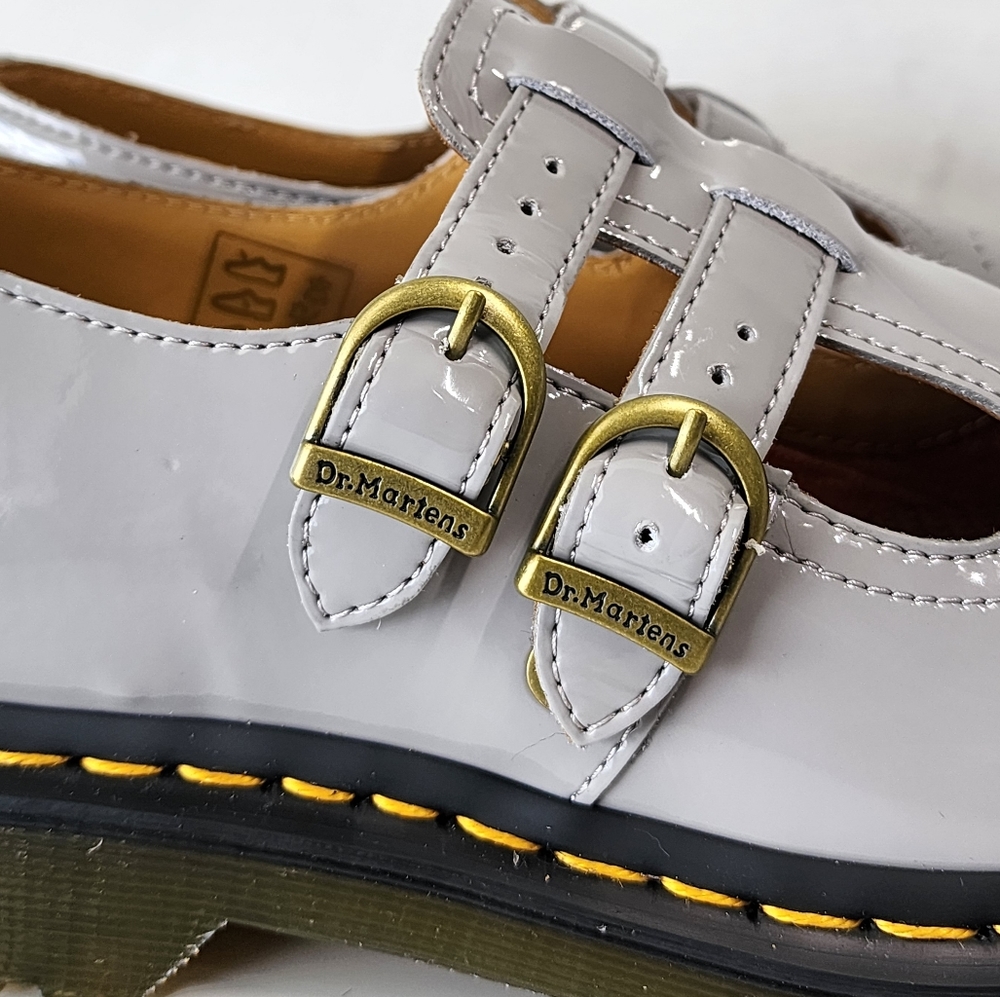 NIB Dr. Martens Gray Patent Leather Flats - Picture 4 of 10